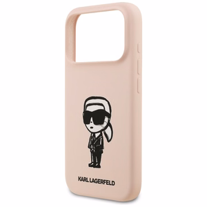 KARL LAGERFELD ümbris jaoks IPHONE 17 Pro Max compatible with MagSafe KLHMP17XSKIGROP (Silicone W/ KL Sketch & Logo) roosa