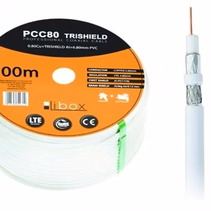 Libox PCC80 100m koaksiaalne kaabel RG-6/U valge