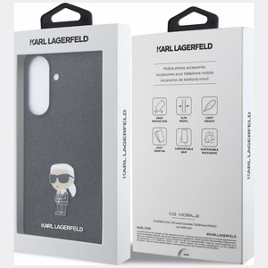 Karl Lagerfeld ümbris Samsung A37 (Fixed Glitter Ikonik Logo Metal Pin) must