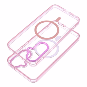 Чехол Samsung A27 Frame Clear Hybrid Mag Cover, совместимый с MagSafe, пудрово-розовый