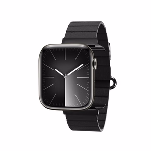 Crong Eclipse magnetiline kunstnahast rihm Apple Watch 44 / 45 / 46 / 49 mm kellale, must