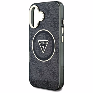 GUESS ümbris jaoks IPHONE 16 compatible with MagSafe GUHMP16SHG4PRTGK (IML Metal Glitter 4G Circle Triangle) must