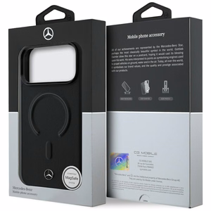 Mercedes 3D MagSafe nahast ümbris mudelitele iPhone 18 Pro Max / 17 Pro Max, must
