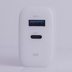 Forever TC-07-30AC PD QC laadija 1x USB-C 1x USB 30W valge + USB-C - USB-C kaabel 60W