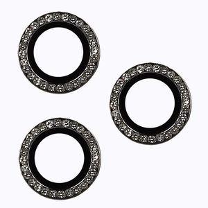 Закалённое стекло Hard Diamond для камеры (LENS) для iPhone 15 Pro/15 Pro Max чёрный (lens 3 шт.)