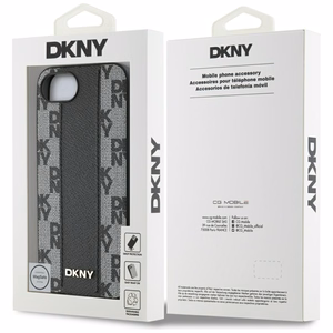 DKNY Leather Checkered Mono Pattern MagSafe iPhone 16e Ümbris - Must