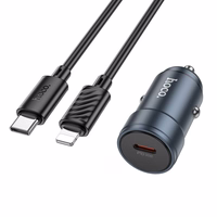Car Laadija Hoco USB C QC3.0 PD 30W + Kaabel USB C to Lightning Z57 metal hall