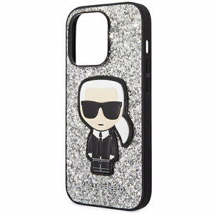 Karl Lagerfeld KLHCP14XGFKPG iPhone 14 Pro Max 6.7 "hardcase hõbedane / hõbedane Glitter Flakes Ikonik