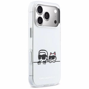 Karl Lagerfeld IML Karl & Choupette Peekaboo Logo MagSafe Ümbris for iPhone 17 Pro Max - valge