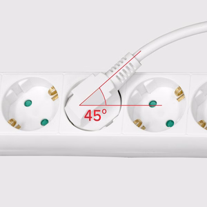 REBEL Saksa tüüpi 5 pesaga lülitiga pikendusjuhe, 1,5 m, 3 x 1,0 mm, valge