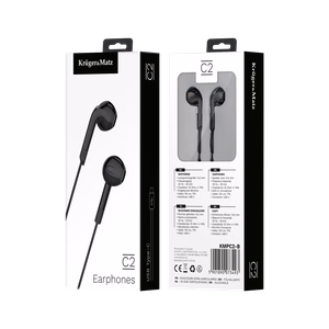 Kruger&Matz C2 USB-C kõrvasisesed mikrofoniga kõrvaklapid, mustad