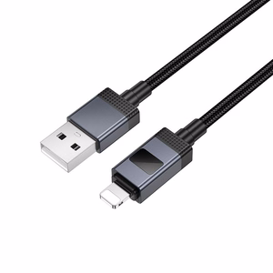 Cable USB A to Lightning Hoco 2,4A with display 1 m X118 black