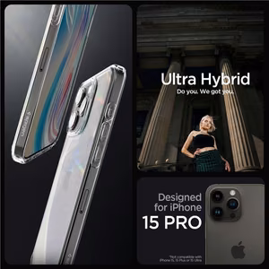 Spigen Crystal Hybrid iPhone 15 Pro Ümbris - läbipaistev