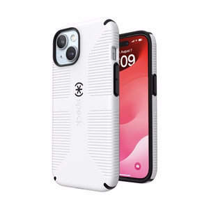 Speck Candyshell Grip MagSafe - iPhone 17e / 16e / 15 / 14 / 13 ümbris (valge / must)