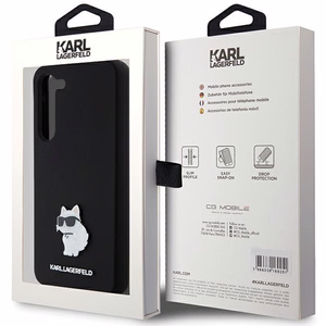 Karl Lagerfeld Silicone Choupette Metal Pin чехол для Samsung Galaxy S23+ - чёрный