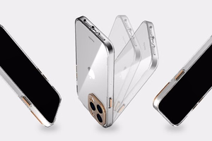 Moshi iGlaze ümbris seadmele iPhone 14 Plus, MagSafe'iga ühilduv, läbipaistev Meteorite Gray detailidega