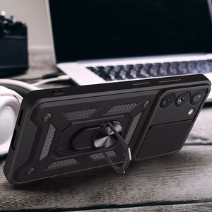 Чехол Hybrid Armor Camshield для Samsung Galaxy S23+ бронированный с защитой камеры синий