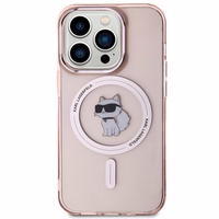 Karl Lagerfeld IML Choupette MagSafe ümbris jaoks iPhone 15 Pro - roosa