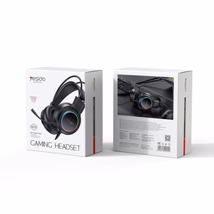 YESIDO mängukõrvaklapid EK05 RGB USB + mikrofon, mustad