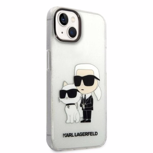 Karl Lagerfeld Glitter Karl&Choupette ümbris jaoks iPhone 14 Plus - läbipaistev