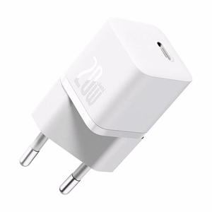 Мини сетевое зарядное устройство Baseus GaN5 20W (белое)