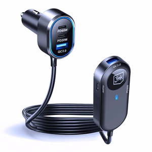 3mk Double autolaadija, 135 W, PD/QC/PPS, USB 2A4C, must/hall