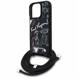 KARL LAGERFELD ümbris jaoks IPHONE 16 PRO MAX KLHCP16XPGGRMPCK compatible with MagSafe (CRSSBY Grained PU W/ Pattern & Logo) must