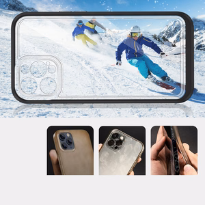 Läbipaistev 3in1 ümbris iPhone 12 Pro raamile geeliga must kattekate