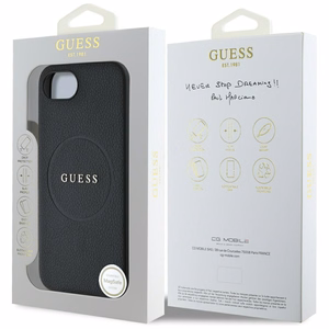 Guess PU Grained Classic Logo ümbris with MagSafe jaoks iPhone 16e - must