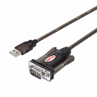 Unitek Y-105 jadakaabel must 1.5 m USB Type-A DB-9