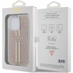 Guess IML 4G kuldne Stripe ümbris jaoks iPhone 15 Pro - roosa