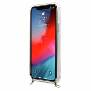 Guess GUHCP12MKC4GSGO iPhone 12/12 Pro 6.1" прозрачный жёсткий чехол 4G Gold Chain