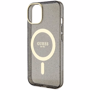 Guess Glitter kuldne MagSafe ümbris jaoks iPhone 14 - must
