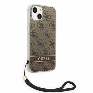 Guess GUOHCP14MH4STW iPhone 14 Plus 6.7" коричневый/коричневый жёсткий чехол 4G Print Strap