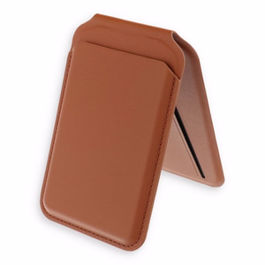 Кожаный кошелек с подставкой, совместимый с MagSafe Satechi Vegan Leather Wallet Stand коричневый