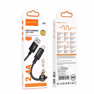 Kaabel USB A to Lightning Hoco 2,4A 2 m X89 must