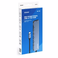Savio AK-82 interface hub USB Type-C 5000 Mbit/s must