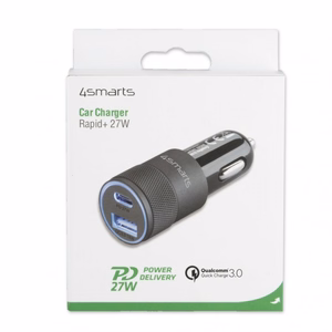 Автомобильное зарядное устройство Rapid+ 27W с Quick Charge, серый / черный