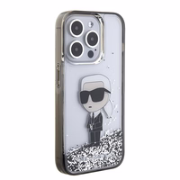 Karl Lagerfeld Liquid Glitter Ikonik ümbris jaoks iPhone 15 Pro - läbipaistev