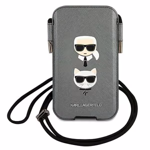 Karl Lagerfeld Saffiano Ikonik Karl&Choupette Head 6.7'' käekott - Hall