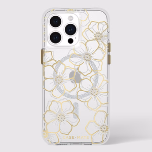 Case-Mate Floral Gems MagSafe ümbris seadmele iPhone 15 Pro Max, kuldne