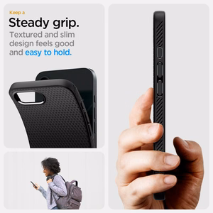 Spigen Liquid Air iPhone 16e Ümbris - Matte must