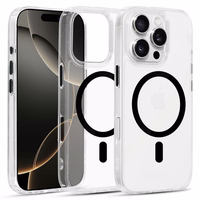 Glossy Magsafe Läbipaistev Ümbris do Iphone 15 Pro Max must