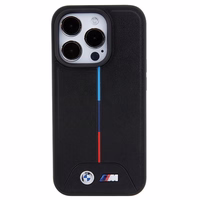 BMW Quilted Tricolor MagSafe ümbris jaoks iPhone 15 Pro - must