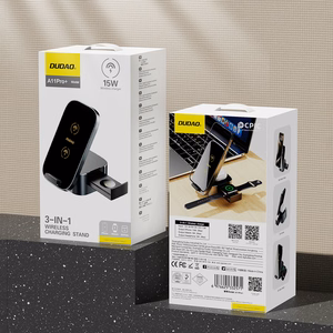 Dudao A11Pro+ 15W 3in1 Induktiivne Laadija jaoks Phone/Smartwatch/Kõrvaklapid - must