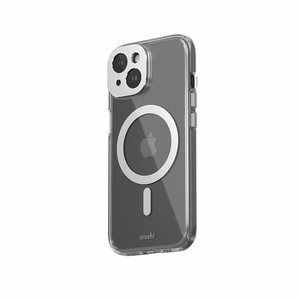 Moshi iGlaze MagSafe ümbris seadmele iPhone 15, läbipaistev Luna Silver detailidega