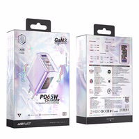 Acefast Laadija GaN 65W 3 ports (1xUSB, 2xUSB C) purple (A45)