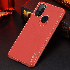 Dux Ducis Yolo elegantne pehme TPU ja PU nahast ümbris Samsung Galaxy M30s jaoks punane