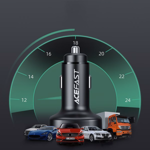 Acefast автомобильное зарядное устройство 66W 2x USB Type C / USB, PPS, Power Delivery, Quick Charge 4.0, AFC, FCP, SCP чёрное (B3 black)