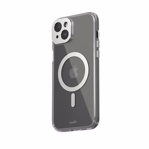 Moshi iGlaze MagSafe ümbris seadmele iPhone 15 Plus, läbipaistev Luna Silver detailidega